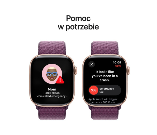 APPLE Watch 10 GPS 42mm koperta z aluminium (różowe złoto) + opaska sportowa (dojrzała śliwka) - 1278123 - zdjęcie 6